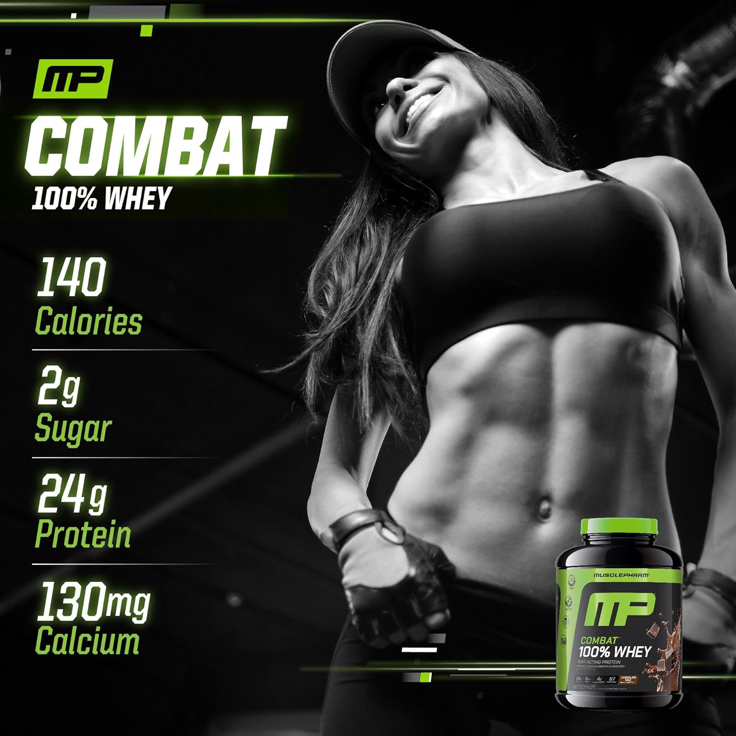 MusclePharm Combat 100% Whey Protein Powder, Chocolate Milk, Fast Recovery & Muscle Gain with Whey Isolate, High Protein Powder for Women & Men, Gluten Free, 5lb, 67 Servings - Image 5
