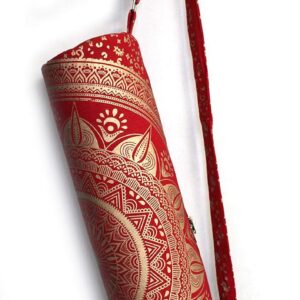 ICC Black Gold Mandala Full-Zip Exercise Yoga Mat Carry Bag Gym Beach Pilates Carrier Bags Hippie Mandala Indian Cotton Bag