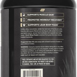ONNIT Grass Fed Whey Isolate Protein Powder, Vanilla Flavor, Whey Protein Powder Dietary Supplement to Support Muscle Gain and Workout Recovery, 30 Servings per Tub, 30.7 oz