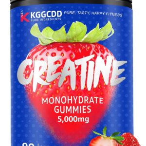 99.99% Creatine Monohydrate Gummies for Men & Women, 5g Tasty Creatine Gummies for Muscle Strength, Endurance, Recovery & Sugar Free, Gluten-Free, Vegan, Non-GMO, 90 Count