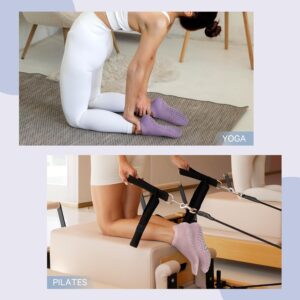 Muezna 6 Pairs Pilates Grip Socks for Women, Non Slip Yoga Socks with Grips, Grippy Socks for Barre, and Hospital