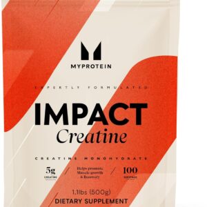 Myprotein Creatine Monohydrate Powder, 100 Servings (1.1lbs), Pure Unflavored Creatine Powder, Post/Pre Workout Supplement for All Sports & Exercises