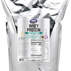 NOW Foods Sports Nutrition, Whey Protein, 26 G With BCAAs, Creamy Vanilla Powder, 10-Pound