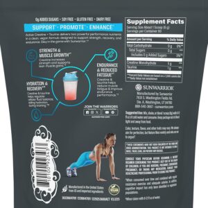 Creatine Monohydrate Powder Taurine Supplement, 5g Creatine Monohydrate 1g Taurine per Serving | Vegan Muscle Strength, Endurance & Recovery Support, Clean Performance Formula | 60 Servings Unflavored