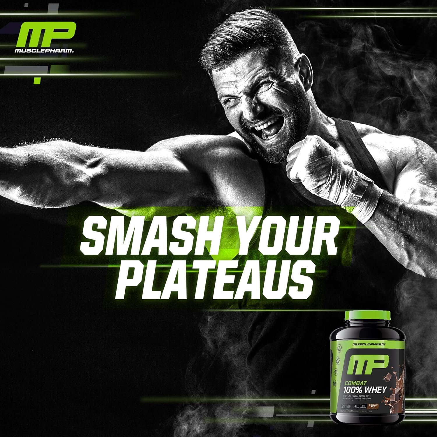 MusclePharm Combat 100% Whey Protein Powder, Chocolate Milk, Fast Recovery & Muscle Gain with Whey Isolate, High Protein Powder for Women & Men, Gluten Free, 5lb, 67 Servings - Image 6