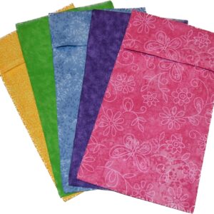 Washable Cotton Covers for Eye Pillows Handmade (Set of 5) (Assorted Colors, 9″ x 5″)