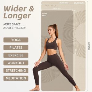 Large Yoga Mat, 72″ x 36″ x 2/5″（10MM） Thick Non-Slip Exercise Mat, SGS-Certified POE Material, Ideal for Home Gym, Yoga, Pilates, Fitness Workouts & Floor Mat