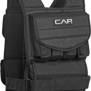CAP Barbell Adjustable Weighted Vest | 20-150 lbs | Heavy-Duty Workout Vest with Removable Iron Weights for Strength Training, Cardio, Running, and Calisthenics