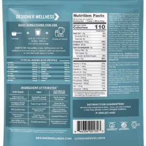 Designer Wellness, Designer Whey, Natural Whey Protein Powder with Probiotics, Fiber, and Key B-Vitamins for Energy, Gluten-Free, Purely Unflavored, 2 lb