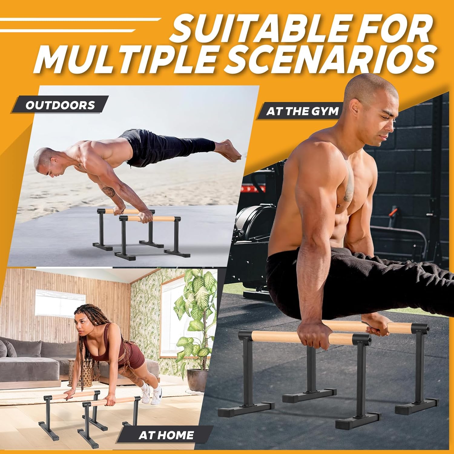 Wooden Parallettes Bars - Push Up Bars Calisthenics Equipment for Handstand Training - Image 6