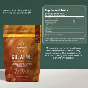 Primal Harvest Creatine Powder Supplement for Men and Women’s Fitness, Workouts, and Muscle Growth, to Help Promote Recovery, Strength, Energy, and Endurance (1)