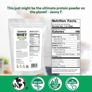 Z Natural Foods Ultra Whey Protein Isolate Powder – Pure, Unflavored, Unsweetened Whey Protein Powder – Flavorless Whey Isolate with Vital Proteins for Fitness, Sports Nutrition, Immune Support, 5 lb