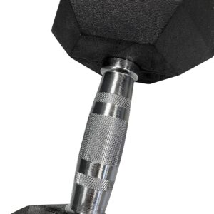 GYMENIST GYMENIST Single Hex Rubber Dumbbell with Metal Handles Exercise Heavy Dumbbell Workout Weights Sold As Singles