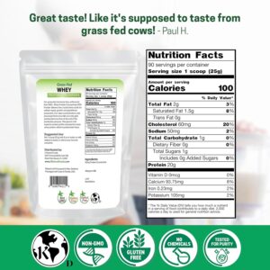 Z Natural Foods Grass-Fed Whey Protein Concentrate – Clean Whey Protein Powder from New Zealand – Cold Processed Pure Whey Protein with Essential Amino Acids for Nutrition & Fitness, Unflavored, 5 lbs
