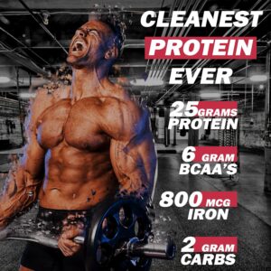 Xwerks Grow Whey Protein Powder, 25g Pure Isolate Protein from New Zealand Grass Fed Cows, Builds Strength and Speeds Recovery, Paleo and Keto Friendly, Soy and Gluten Free, Strawberry, 30 Servings