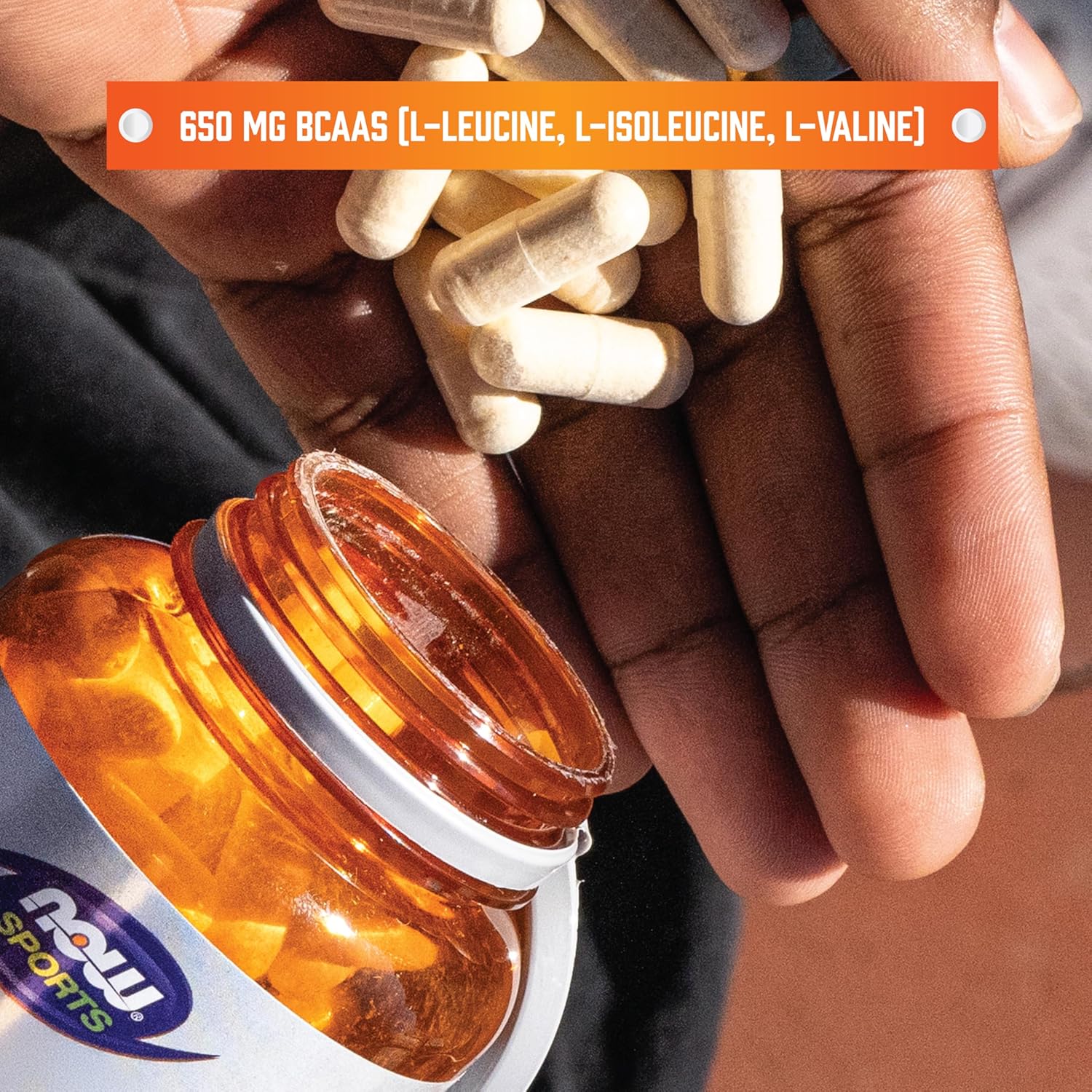 NOW Foods Sports Nutrition, Branched Chain Amino Acids, With Leucine, Isoleucine and Valine, 240 Veg Capsules - Image 4