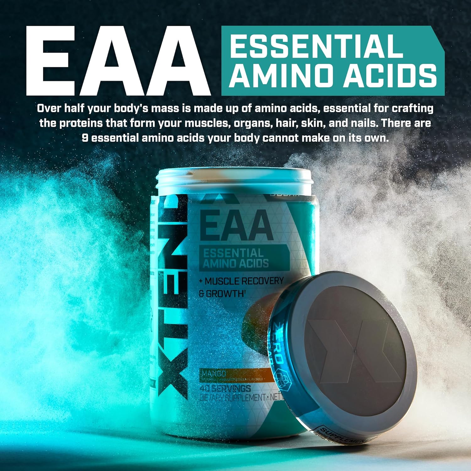 Xtend Scivation EAA + BCAA Powder | Muscle Recovery & Lean Muscle Growth | 9 Essential Amino Acids for Intra Workout or Post Workout Recovery | 10g EAAs Per 2 Servings | Mango 40 Servings - Image 8