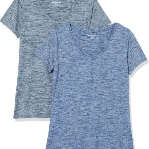 Amazon Essentials Womens Active Quick Dry Tech Stretch Short-Sleeve V-Neck T-Shirt (Available in Plus Size)