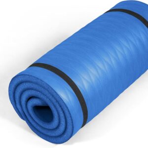 Tone Fitness 1-Inch Thick Yoga Mat | High-Density, Non-slip Exercise Mat with Carrying Strap for Yoga, Pilates, & Home Gym Workouts | Multiple Options