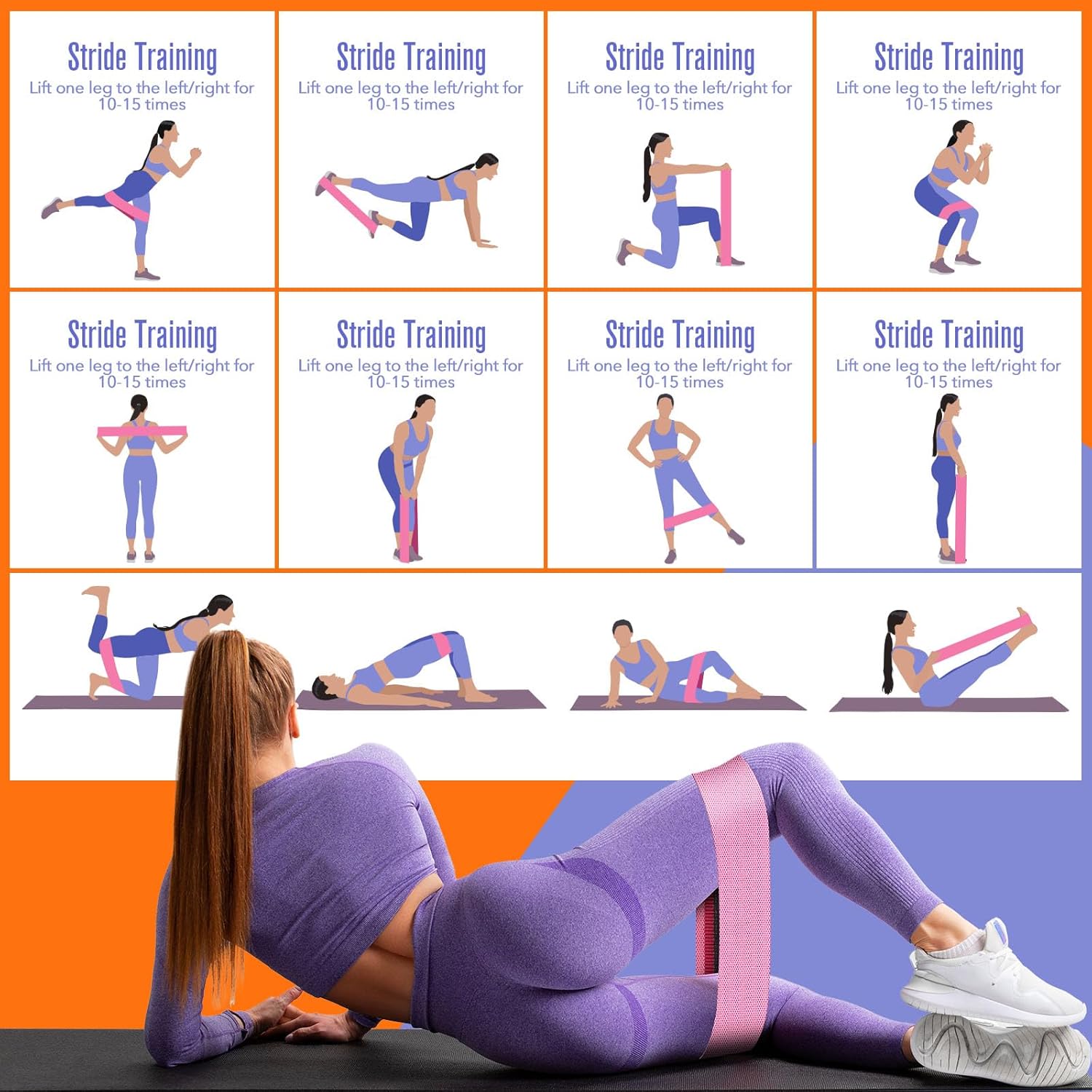 Fabric Resistance Bands Set – Booty Bands for Legs & Glutes, 3 Resistance Levels, Non-Slip Workout Bands for Women & Men, Ideal for Yoga, Pilates, Fitness, and Home Workouts - Image 6