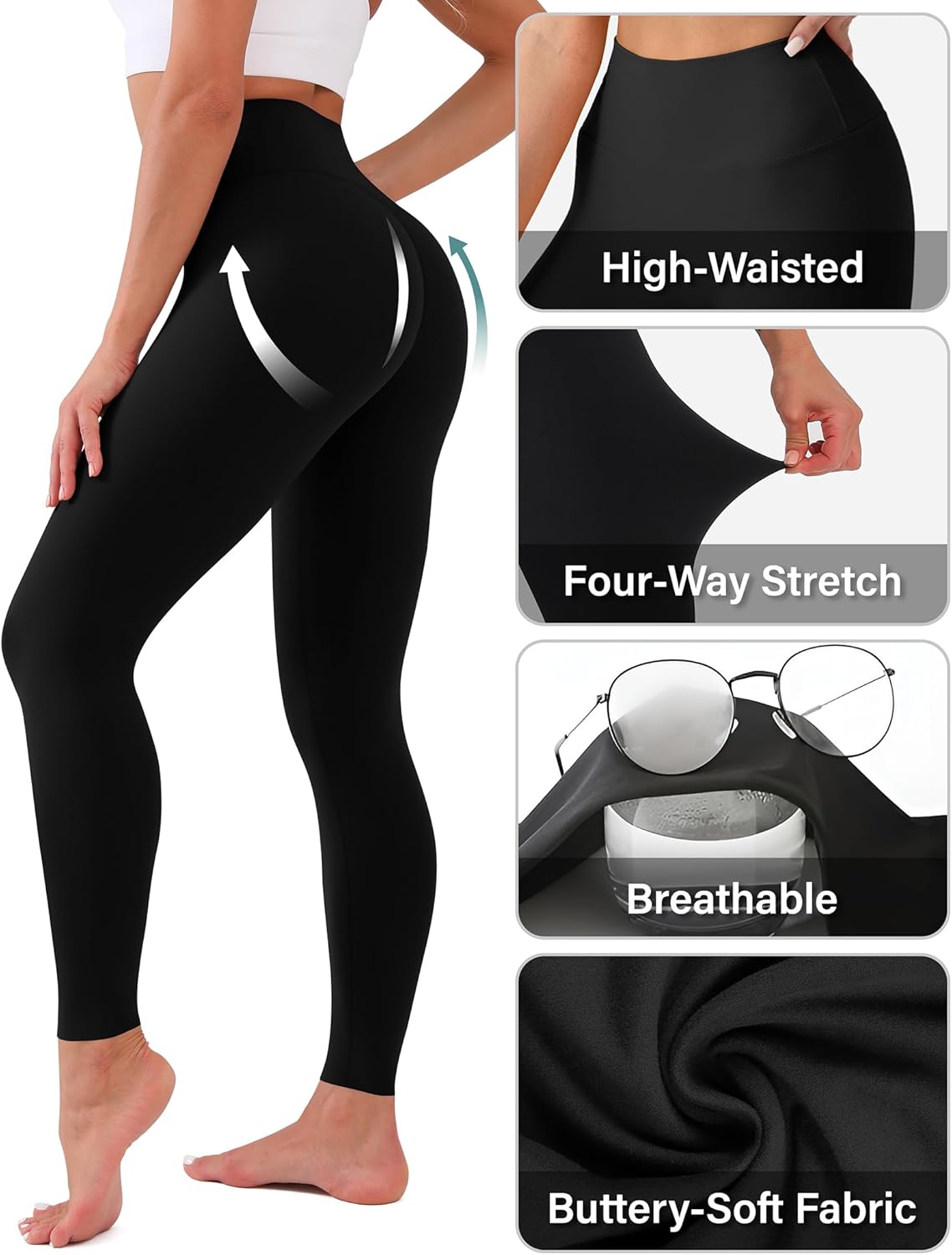 CHANAN High Waisted Leggings for Women No See Through Tummy Control Buttery Soft Yoga Pants for Workout Athletic Running - Image 5