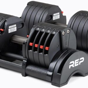 Rep Fitness Quickdraw Adjustable Dumbbells, Multiple weight ranges available including: 5-30, 5-40,5-50 and 5-60 lbs