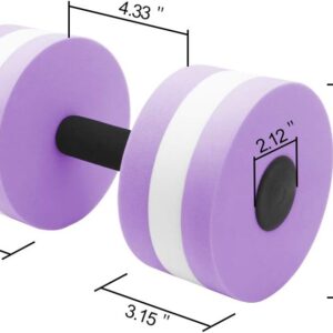 Water Dumbbells Aquatic Exercise Dumbells Water Aerobics Workouts 2PCS Foam Barbells for Men Women Water Sports Fitness Tool