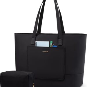 LOVEVOOK Tote Bag for Women, Work Tote with Laptop Compartment for Nurse Travel Commuter, Gym Tote Purse with Yoga Mat Strap