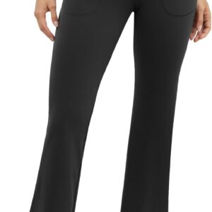 Womens Yoga Pants High Waisted Flare Leggings with Pockets Bootcut Lounge Workout Bell Bottom Trousers