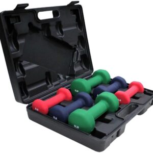 Ader Neoprene Dumbbell Set 2,3,5Lb (3 Pairs) with Compact Portable Dumbbell Case