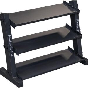 Body-Solid (GDR34B) 3-Tier Dumbbell Rack Storage for 12 Pairs Neoprene/Vinyl Dumbbells 1-15 lbs, Dumbell Weight Rack Stand Only, Commercial and Home Gym Strength Training Organizer