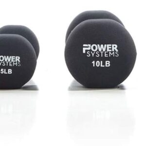 Power Systems Premium Neoprene Dumbbells – Non-Slip Grip and Squared Edges to Prevent Rolling