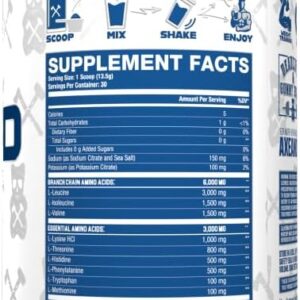 Axe & Sledge The Grind Essential Amino Acids |EAA & BCAA Powder |Muscle Recovery & Electrolytes for Hydration | Stimulant-Free, Vegan | 30 Servings, Deadlifts & Gummy Bears