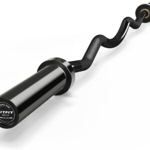 RitFit 2 Inch EZ Curl Bar with Weights, 350LBS Weight Capacity Olympic Curl Barbell for Bicep, Tricep and Weight Lifting Exercises