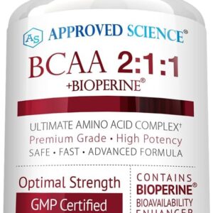 Approved Science BCAA Supplement – 60 Tablets – 2400mg – Increase Performance and Enhance Muscle Development – L-Leucine, L-Isoleucine, L-Valine – Made in USA, Non-GMO