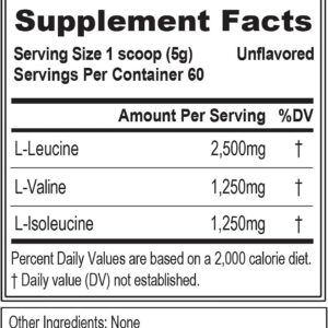 Evlution EVL BCAAs Amino Acids Powder – BCAA Powder Post Workout Recovery Drink and Stim Free Pre Workout Energy Drink Powder – 5g Branched Chain Amino Acids Supplement for Men – Unflavored Powder
