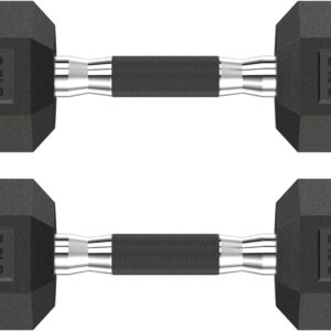 Hex Dumbbell Set 2.5-65 lb, Rubber Encased Hex Dumbbells for Home Gym, Weights Dumbbells Set of 2 Hand Weights for Strength Training & Fitness Exercise
