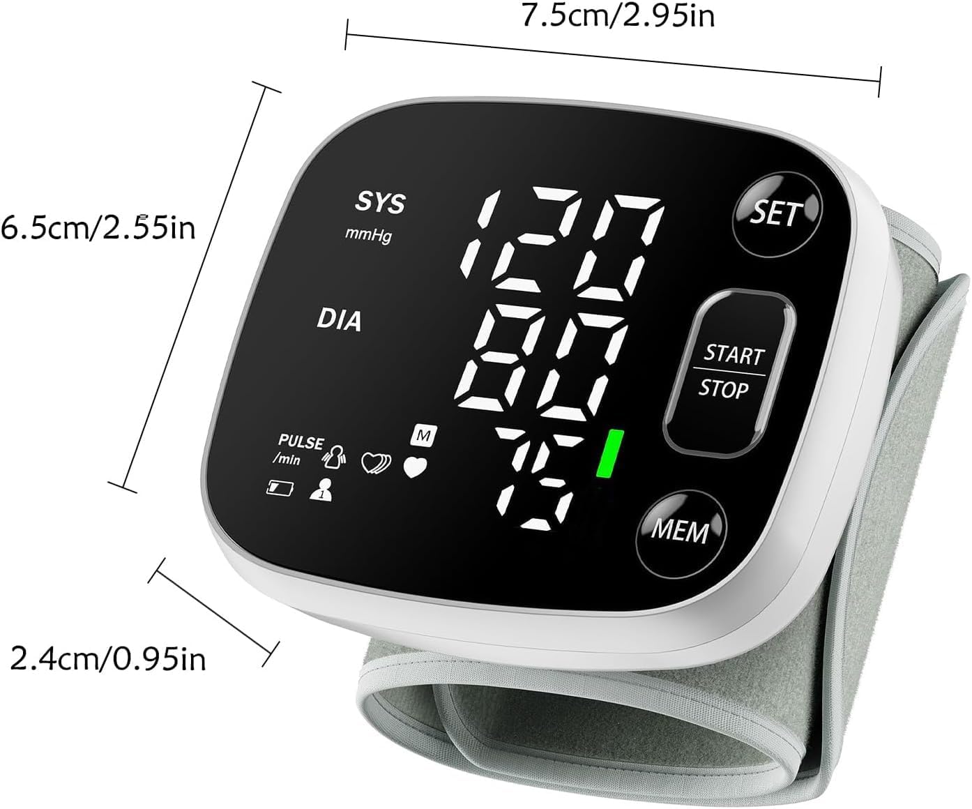 Oklar Blood Pressure Monitors for Home Use Rechargeable Wrist Digital BP Machine Cuff with LED Backlit Display, Voice Broadcast, 240 Memory Storage for 2 Users with Carrying Case - Image 8