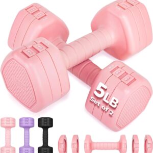 10LBS 20LBS 30LBS Dumbbells Adjustable Dumbbell Set of 2, Hand Weights for Women Men Free Weight Dumbbells Sets for Home Gym & Outdoor Exercise Workout Strength Training Equipments