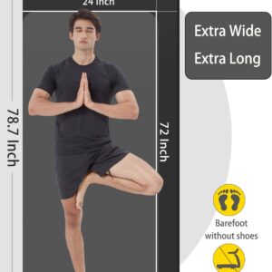 Yoga Mat Thick Wide Yoga Mats for Women Men Large Exercise Mat 78″x35″ 1/2 Inch Workout Mat for Home Gym, with Carrying Yoga Bag