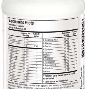 Biotics Research Amino Sport Broad Spectrum Amino Acids, Essential Amino Acids, BCAAs, Sports Recovery, Support Lean Muscle Mass 180 Capsules