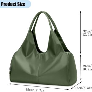 forestfish Yoga Gym Bag for Women with Shoes Compartment & Wet Dry Storage Pockets Lightweight Duffel Bag, Army Green