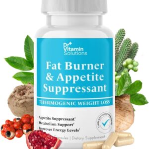 Fat Burner for Women & Men – Appetite Suppressant for Weight Loss – Pills w/Metabolism Booster Thermogenic Weight Loss Supplement – Chromium, Caffeine & Green Tea – 30 Capsules