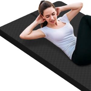 nuveti Large Exercise Mat – 15mm/20mm/30mm Thick Yoga Mat | Workout Mat for Fitness, Yoga, Pilates, Stretching & Floor Exercises for Women & Men with Free Carrying Bag