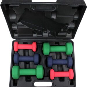 Ader Neoprene Dumbbell Set 2,3,5Lb (3 Pairs) with Compact Portable Dumbbell Case