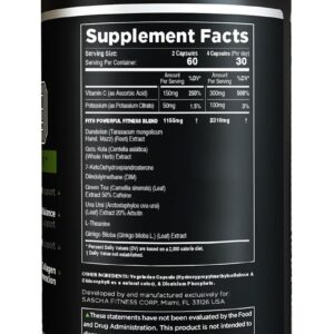 Sascha Fitness Fat Loss pills | Collagen support | Fluid Balance | FIT9 Ingredients: 7Keto + Uva Ursi, Gotu Kola, L-Theanine,Gingko Biloba,DIM,Green Tea | Weight Loss Supplements-Vegan-120 Natural Cap