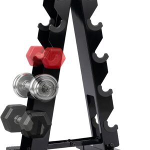 Dumbbell Weight Rack Stand Only – 260 LBS Weights Capacity, A-Frame Dumbbell Weight Rack Dumbbells Storage Racks for Dumbbells Weights Organizer Stand for Home Gym, Black