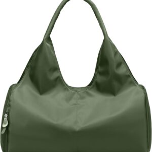 forestfish Yoga Gym Bag for Women with Shoes Compartment & Wet Dry Storage Pockets Lightweight Duffel Bag, Army Green