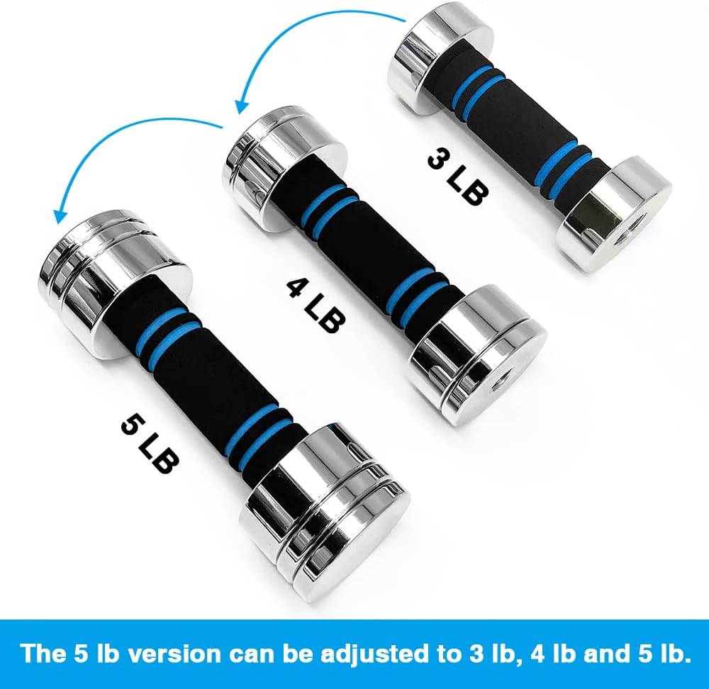 Northdeer Steel Dumbbells Ultracompact & Adjustable Chrome Dumbbell with Foam Handles 5lb 10lb 15lb 20lb 30lb 50lb Home Gym Workout (Choice of Size) - Image 7