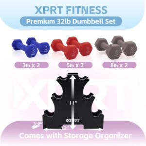 XPRT Fitness 32 lb. Neoprene Dumbbell Set with Rack
